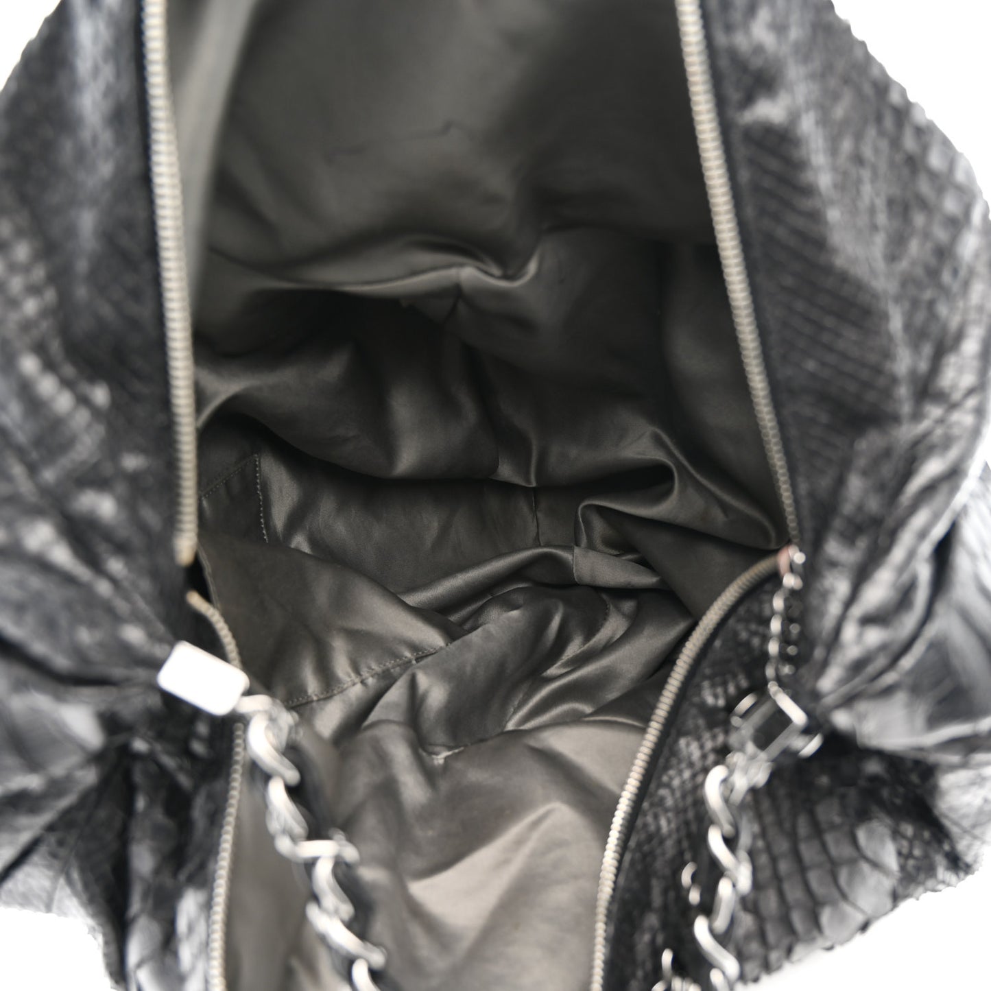 Snakeskin Rock and Chain Hobo Black