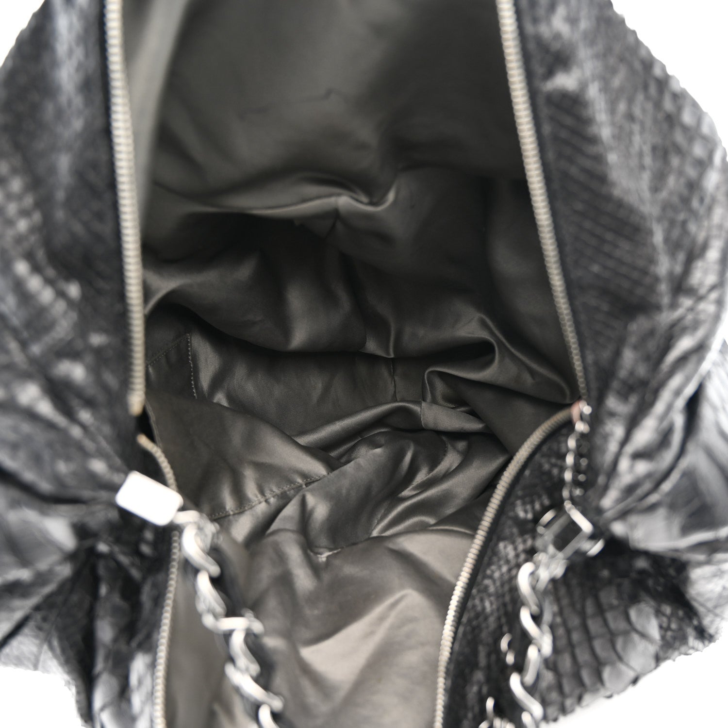 Chanel Snakeskin Rock and Chain Hobo Black 5 of 12