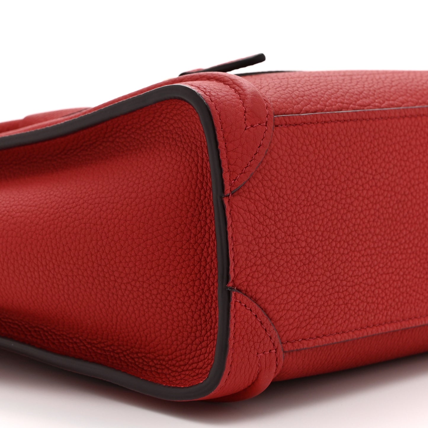 Drummed Calfskin Nano Luggage Red