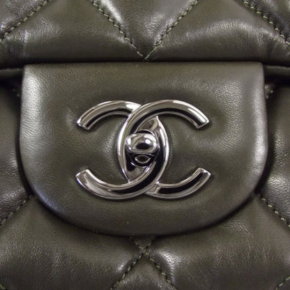 Chanel Lambskin Quilted 3 Flap Bag Dark Khaki 11 of 11