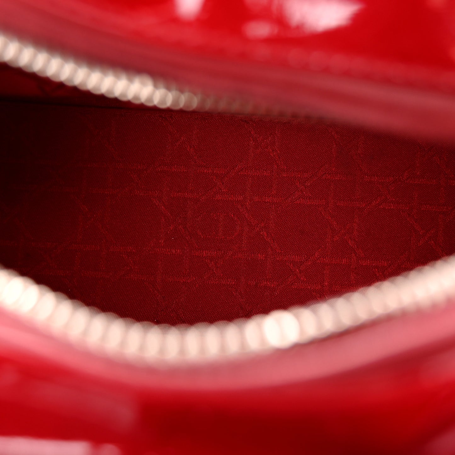 Patent Cannage Medium Lady Dior Red