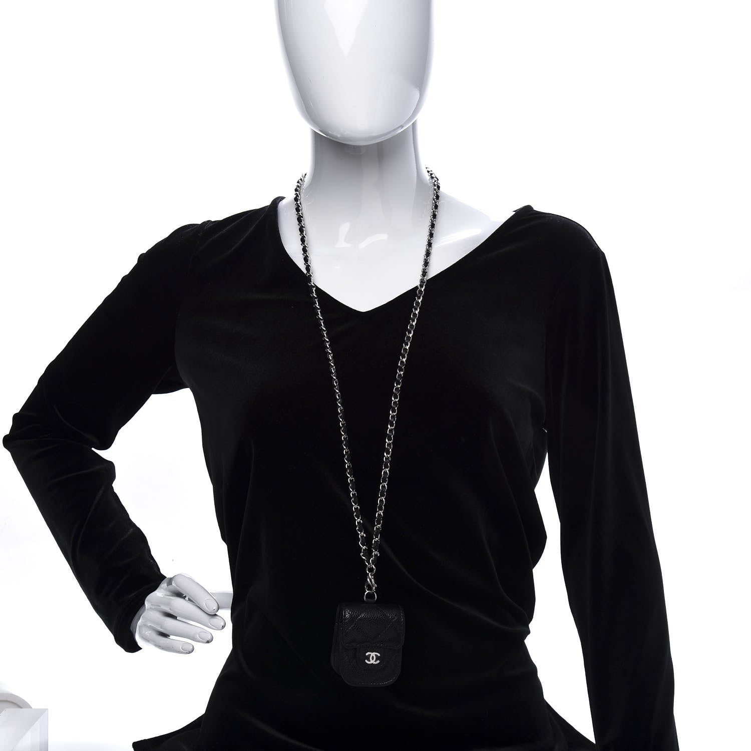 Chanel Caviar Quilted Airpods Case Black 2 of 12