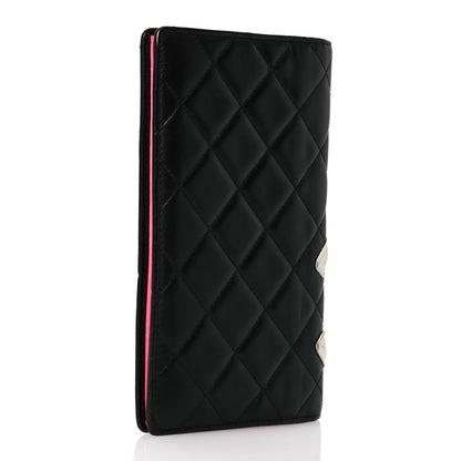 Chanel Calfskin Quilted Cambon Yen Wallet Black White 3 of 18