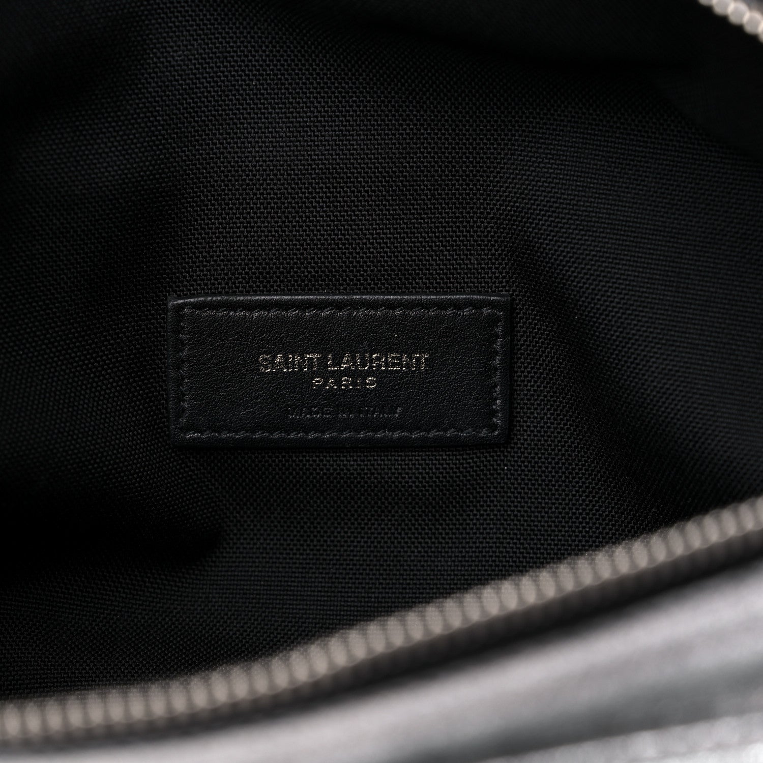 Saint Laurent Metallic Calfskin Ripstop Body Belt Bag Silver 6 of 13