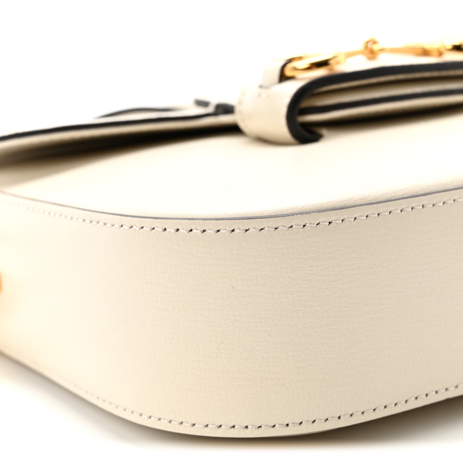 Gucci Azalea Calfskin Web Mini Horsebit 1955 Shoulder Bag Mystic White 9 of 10