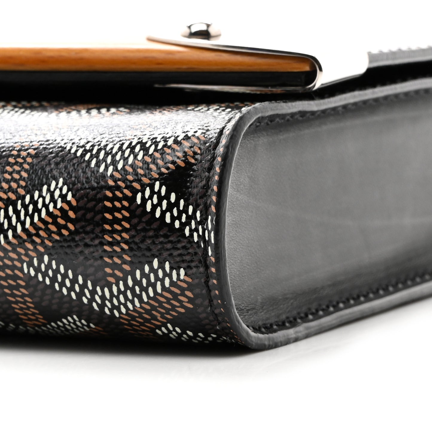 Goyardine Monte Carlo Bois Clutch With Strap Black