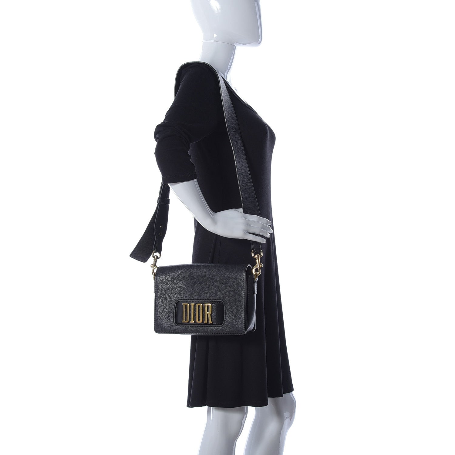 Christian Dior Grained Calfskin Dio(r)evolution Flap Bag Black 2 of 10