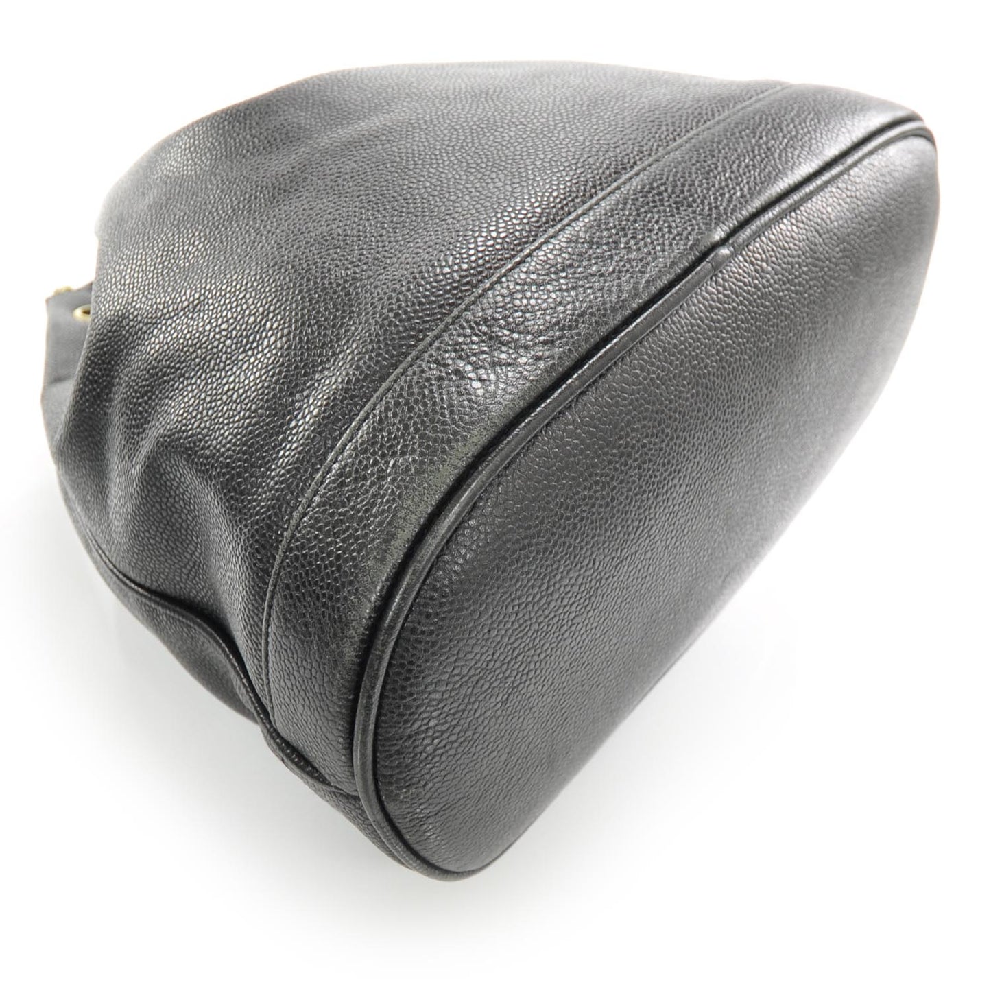 Caviar Drawstring Shoulder Bag Black