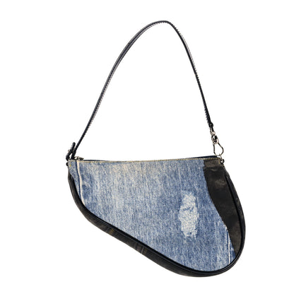 Christian Dior Denim Saddle Pochette Blue 3 of 10