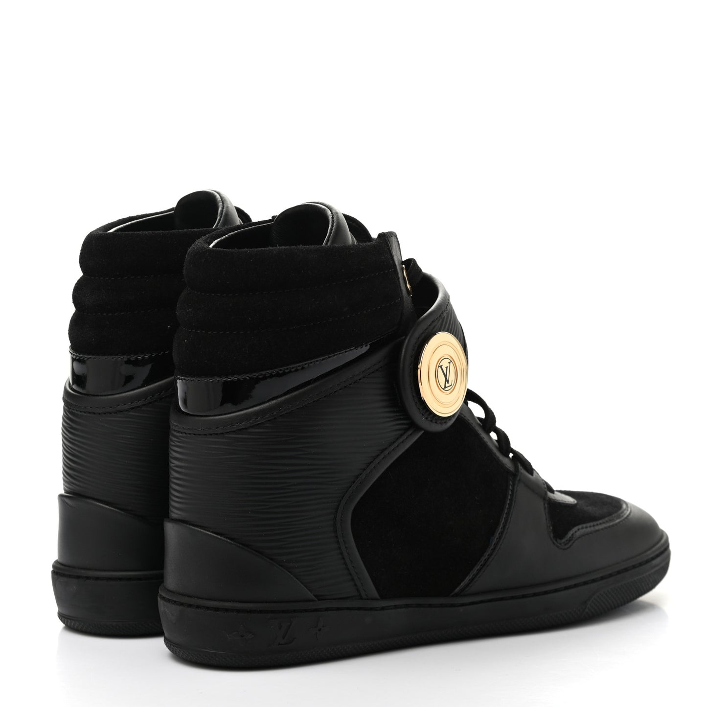 Epi Suede Postmark Wedge Sneakers 36.5 Black