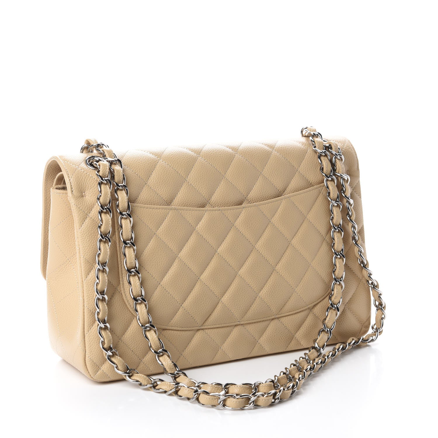 Chanel Caviar Quilted Jumbo Double Flap Beige 3 of 11