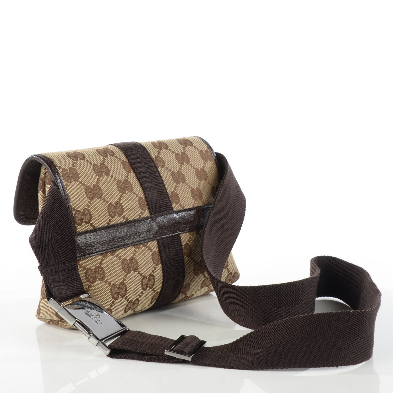 Gucci Monogram Waist Pouch Bag Dark Brown 3 of 7