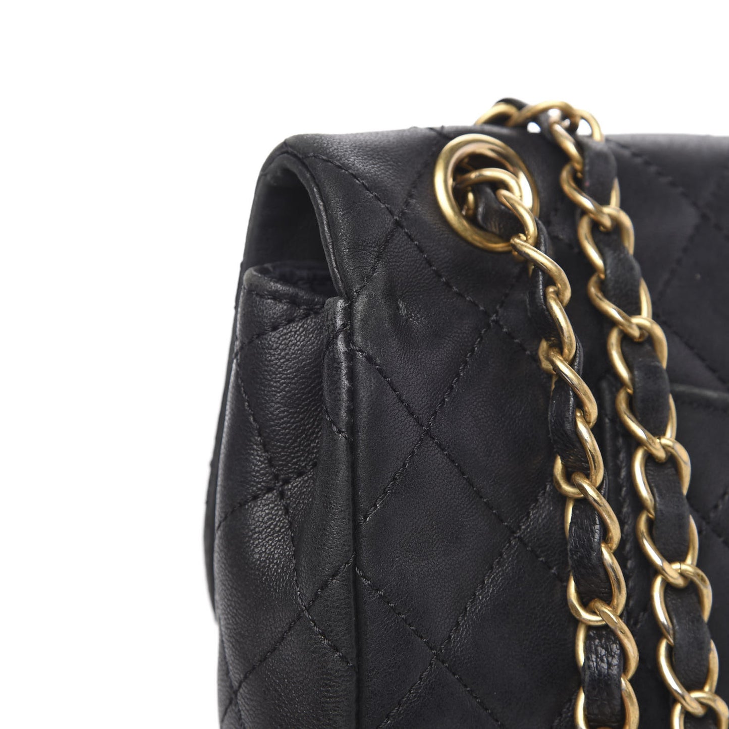 Lambskin Quilted Medium Cruise Charm Single Flap Black
