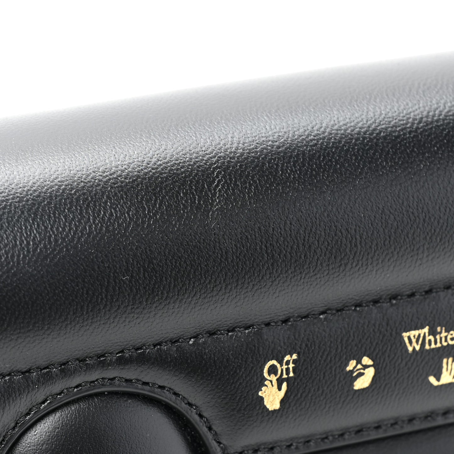 OFF WHITE Calfskin Burrow Saddle Bag Black