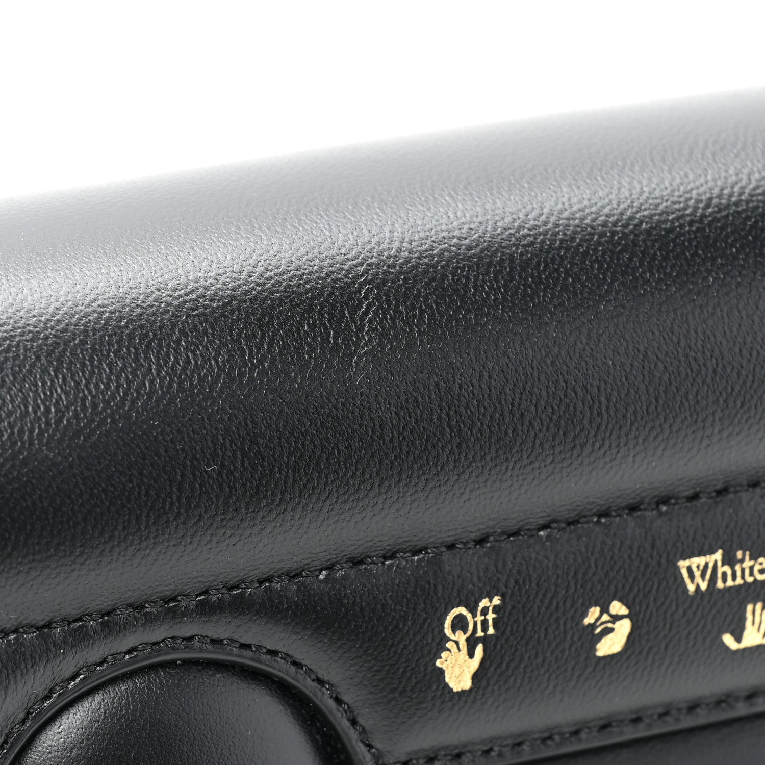 Off-White OFF WHITE Calfskin Burrow Saddle Bag Black 13 of 14