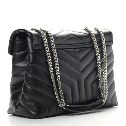 Saint Laurent Calfskin Y Quilted Monogram Medium Loulou Chain Satchel Black 2 of 9