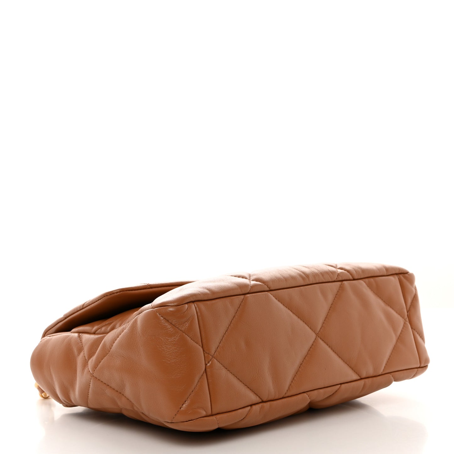 Lambskin Quilted Large Chanel 19 Flap Brown