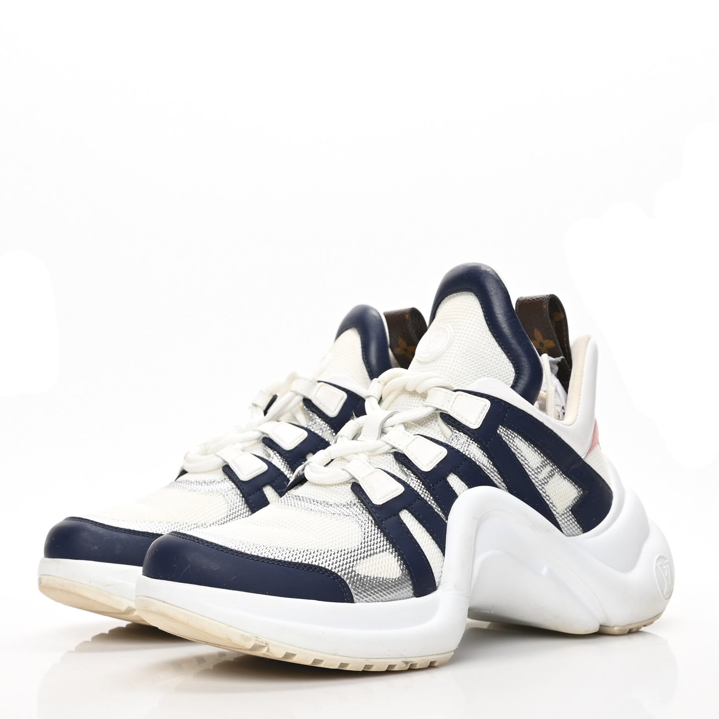 Calfskin Technical Nylon LV Archlight Sneaker 39 White Blue Pink