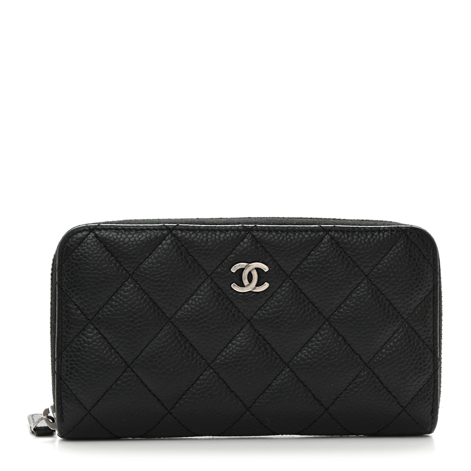 Chanel Caviar Quilted Medium Zip Around Wallet Black 1 of 8