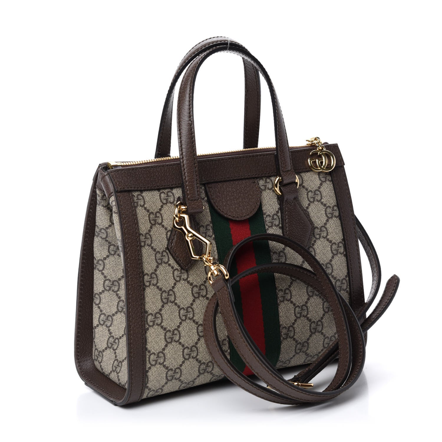 Gucci GG Supreme Monogram Small Ophidia Tote Bag Brown 4 of 11