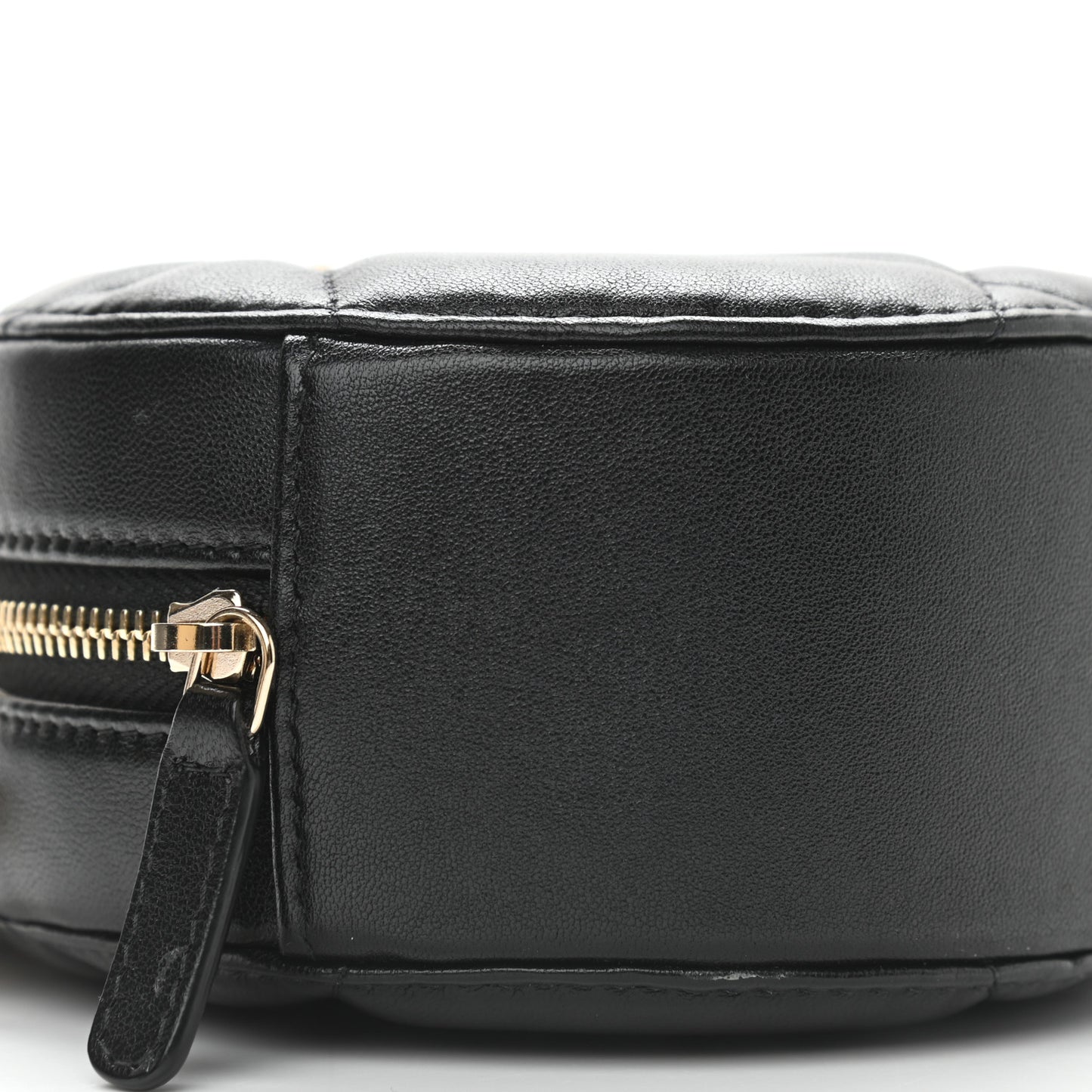 Lambskin Quilted Chanel 19 Round Clutch With Chain Black