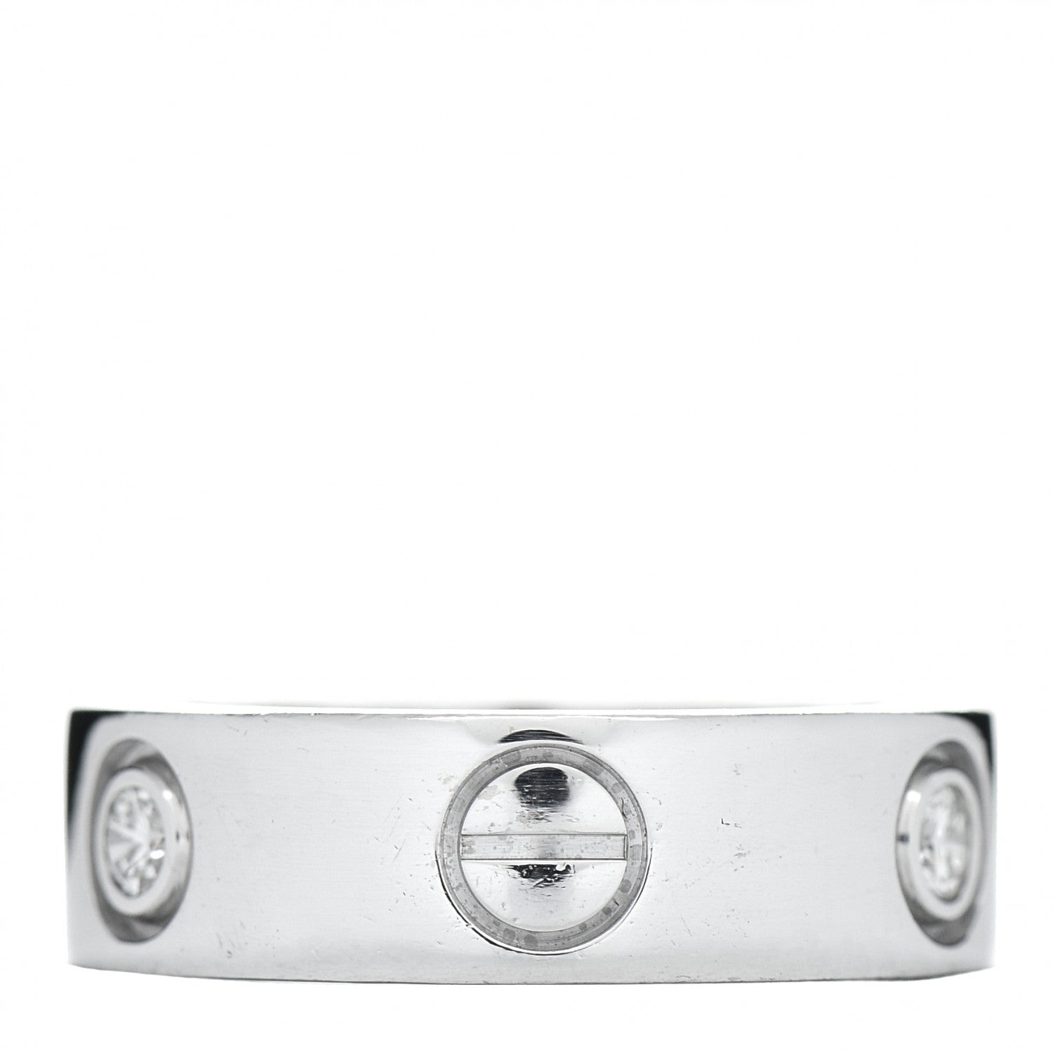 Cartier 18K White Gold 3 Diamond 5.5mm LOVE Ring 49 4.75 3 of 4