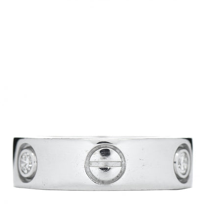 Cartier 18K White Gold 3 Diamond 5.5mm LOVE Ring 49 4.75 3 of 4