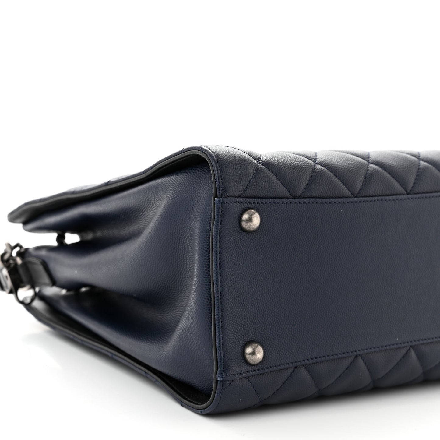 Caviar Quilted Medium CC Bucket Bag Dark Blue
