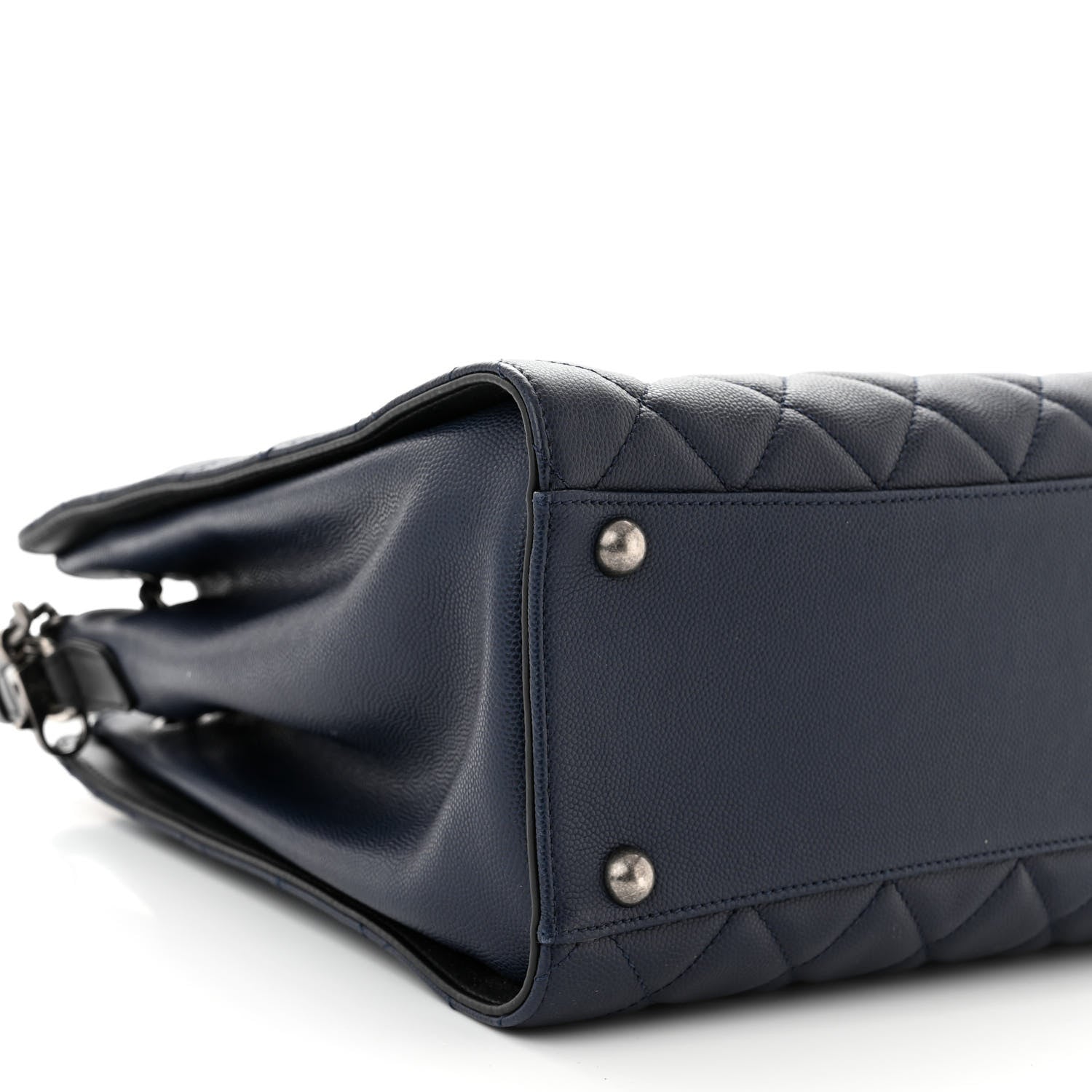 Chanel Caviar Quilted Medium CC Bucket Bag Dark Blue 9 of 10