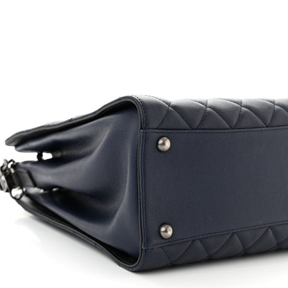 Chanel Caviar Quilted Medium CC Bucket Bag Dark Blue 9 of 10
