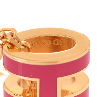 Hermes Lacquered Rose Gold Mini Pop H Pendant Necklace Rose Extreme 7 of 8