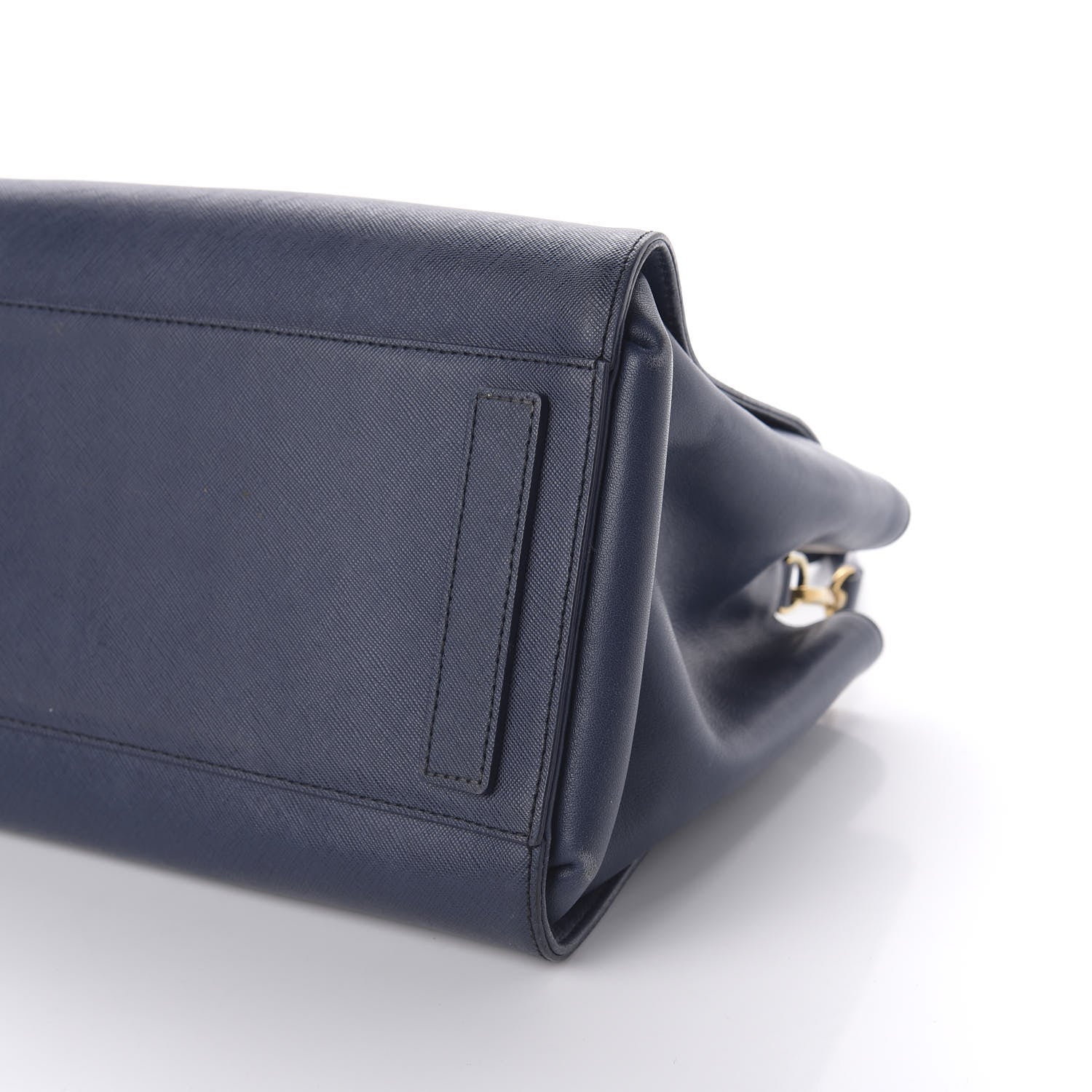 MCM Saffiano Top Handle Tote Blue 7 of 10