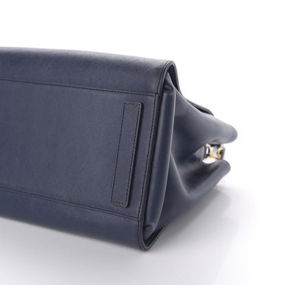 MCM Saffiano Top Handle Tote Blue 7 of 10