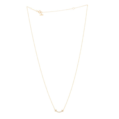 Tiffany 18K Yellow Gold Diamond Mini T Smile Pendant Necklace 2 of 3