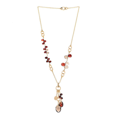 Gucci 18K Yellow Gold Garnet Smoky Quartz Horsebit Link Pendant Necklace 3 of 7