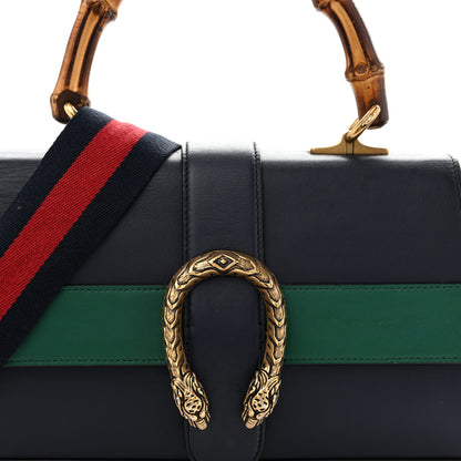 Gucci Moon Calfskin Bamboo Web Medium Dionysus Top Handle Bag Blue Emerald Hibiscus Red 9 of 16