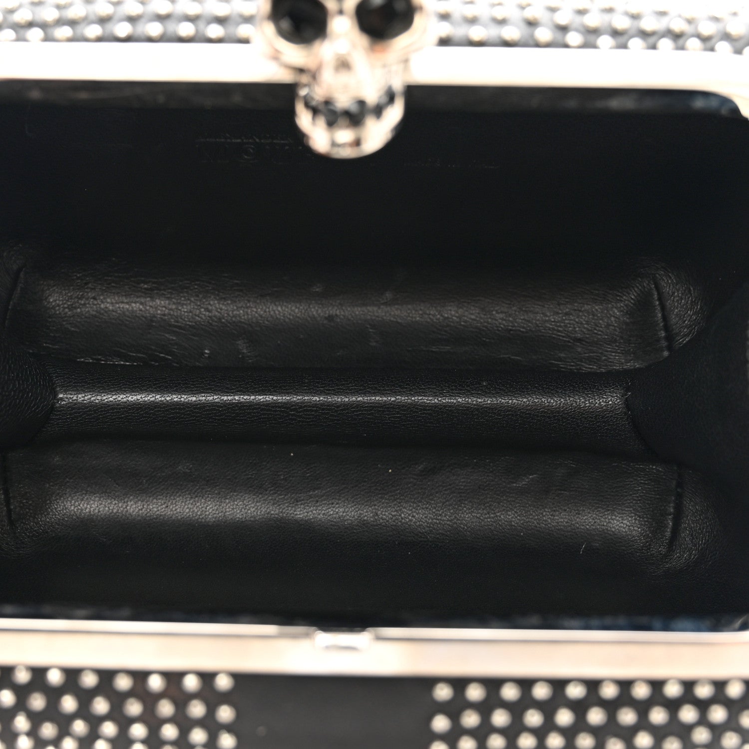 Alexander McQueen Calfskin Studded Britannia Skull Box Clutch Black 5 of 7