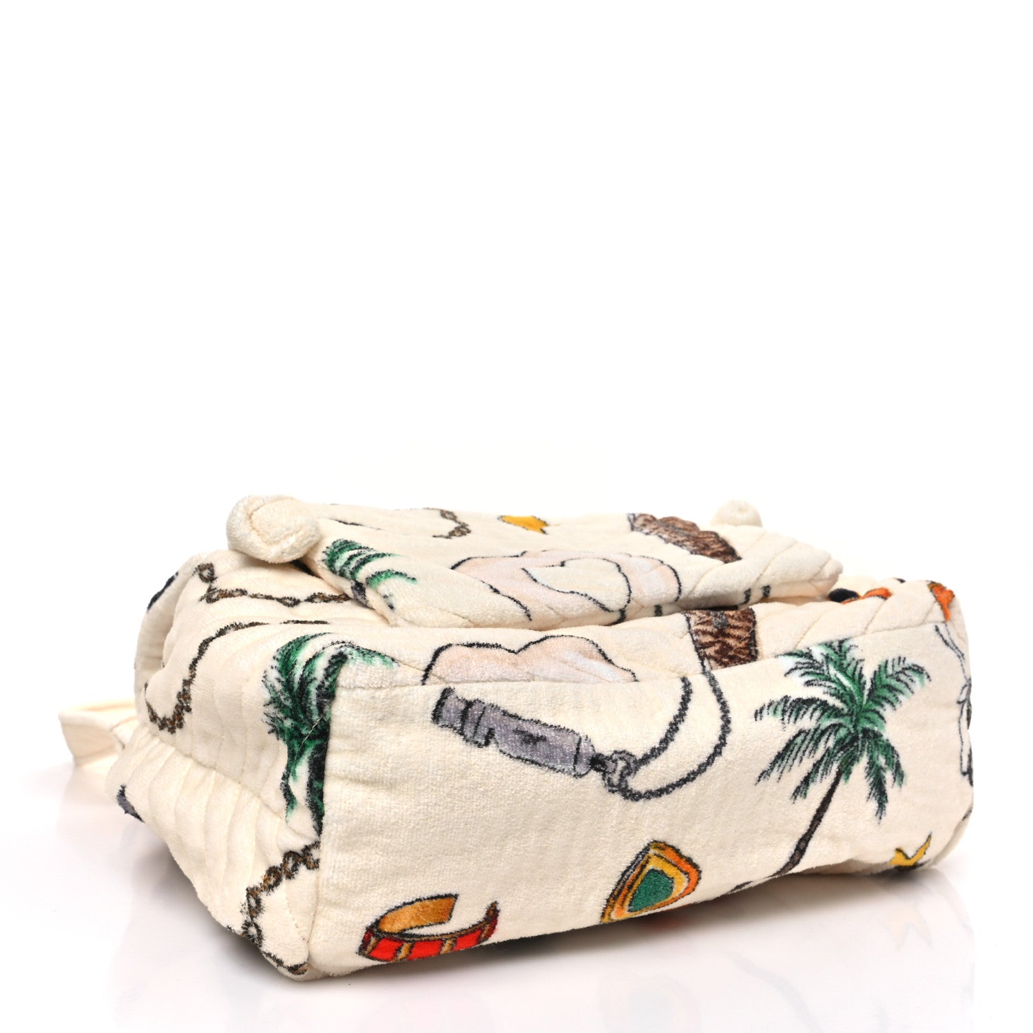 Saint Laurent Terrycloth Summer Print Matelasse Backpack Poudre White Multicolor 4 of 10