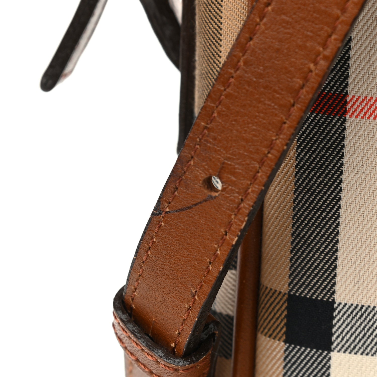 Burberry Calfskin Haymarket Check Crossbody Bag Brown 10 of 12