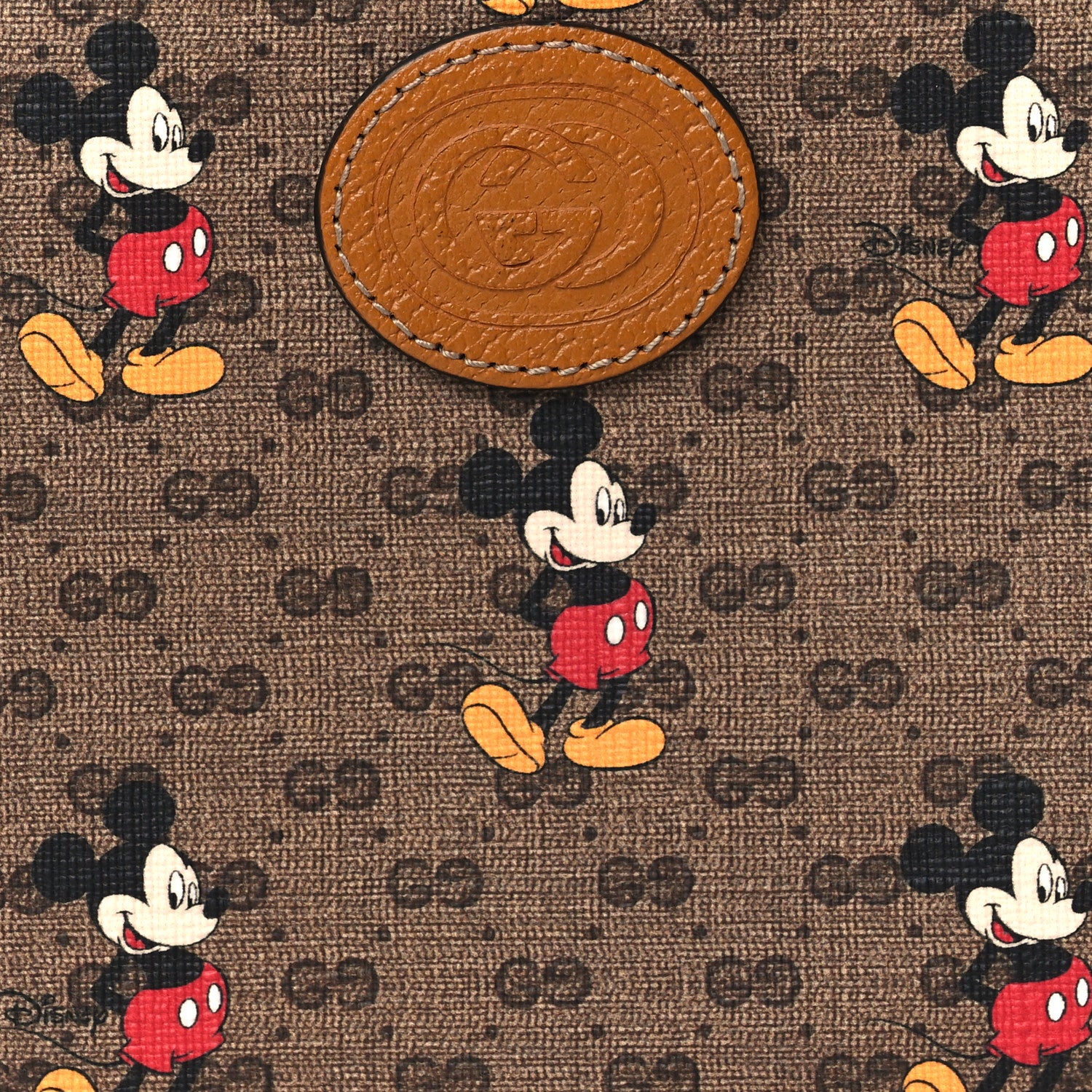 Gucci X DISNEY Mini Vintage GG Supreme Monogram Mickey Mouse Round Backpack Beige Vintage Sun Oil 7 of 10
