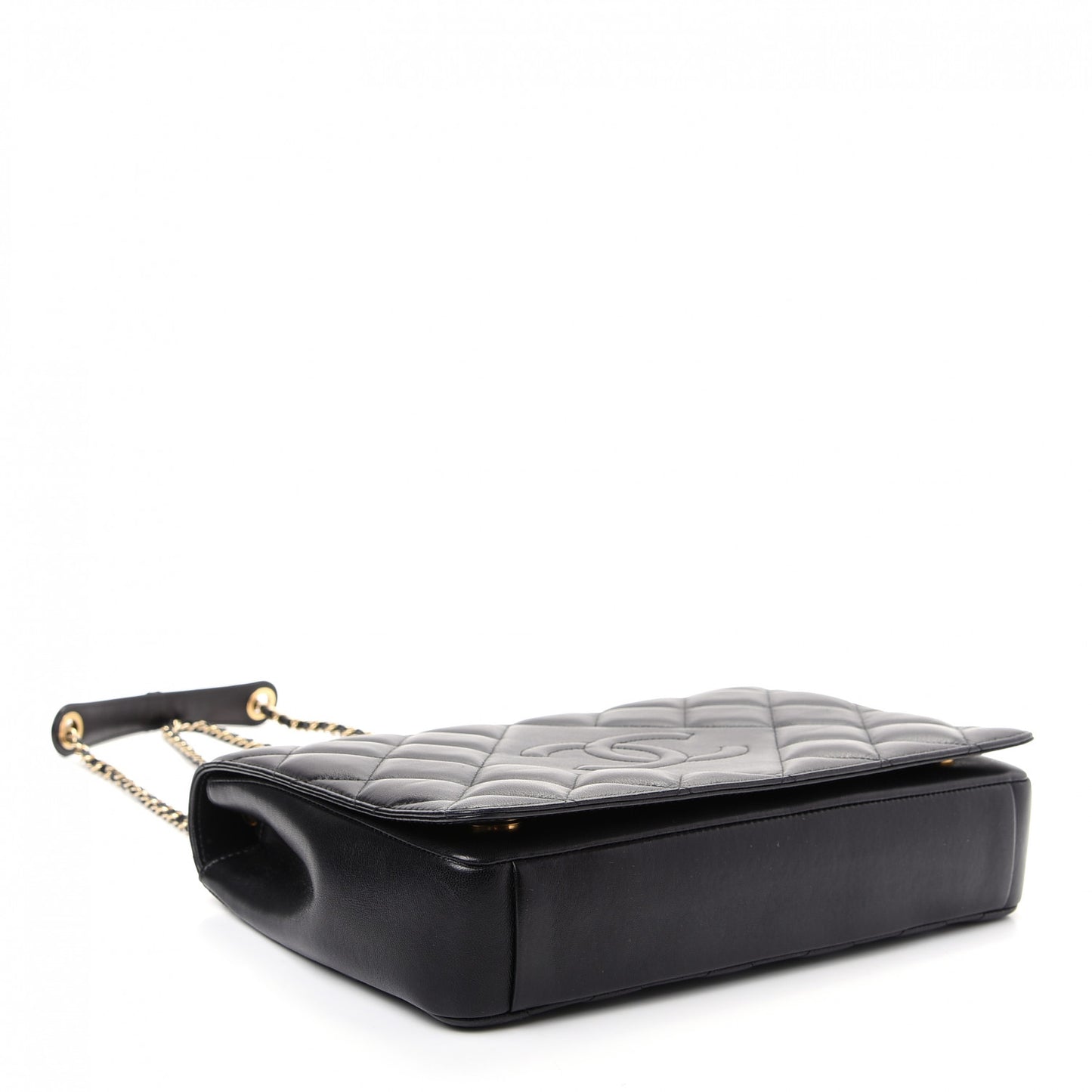 Lambskin Quilted Medium Diamond CC Flap Black