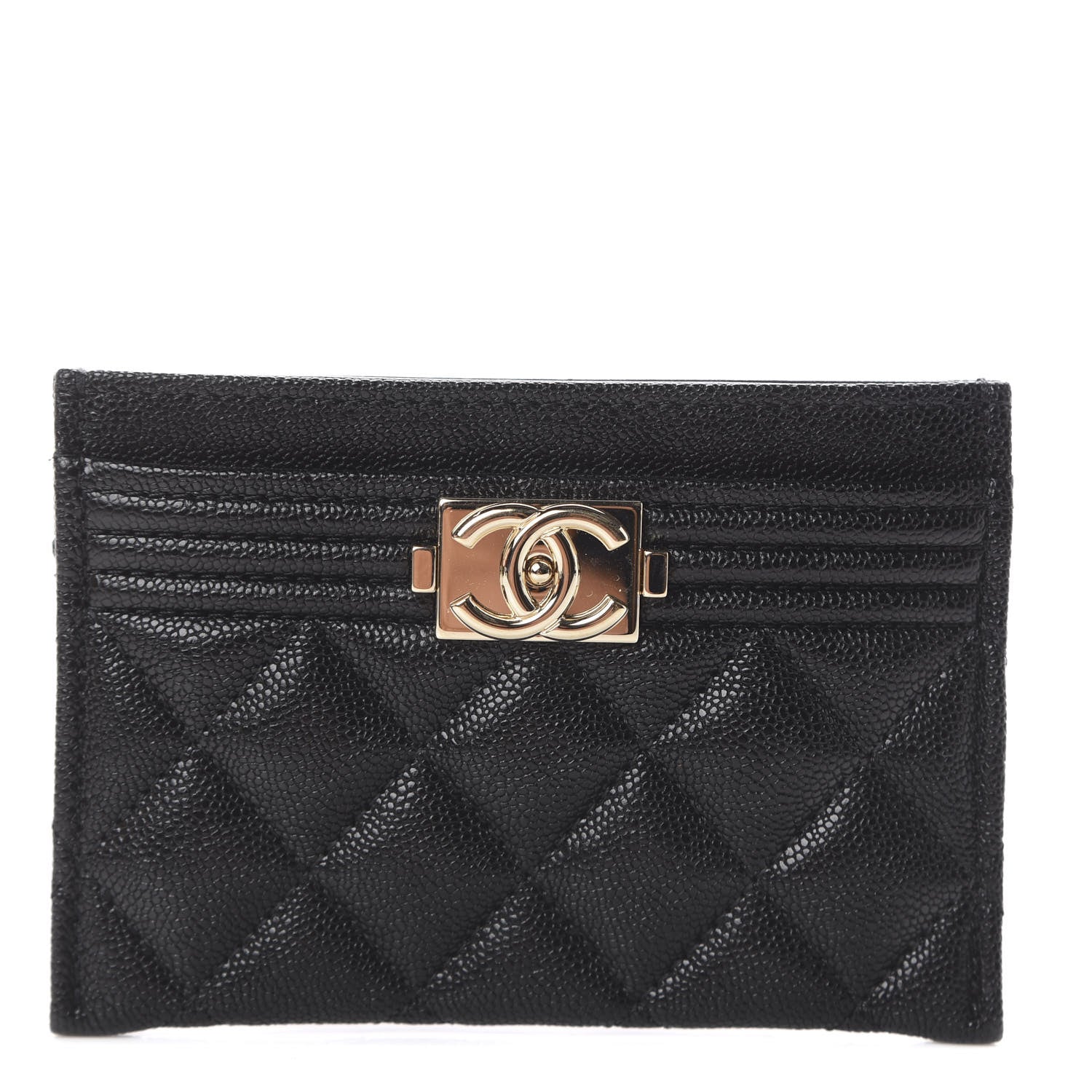 Chanel Caviar Quilted Boy Card Holder Black 1 of 6