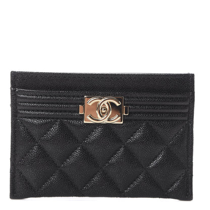 Chanel Caviar Quilted Boy Card Holder Black 1 of 6