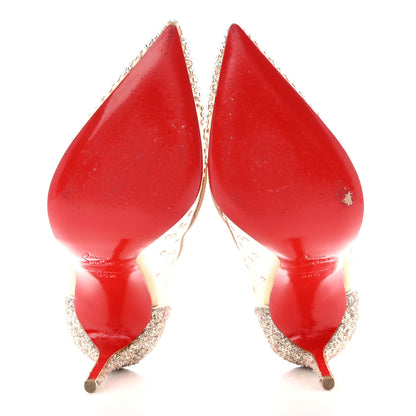 Christian Louboutin Rete Glitter Mini Specchio Strass Follies 100 Pumps 35.5 Pearl 5 of 10