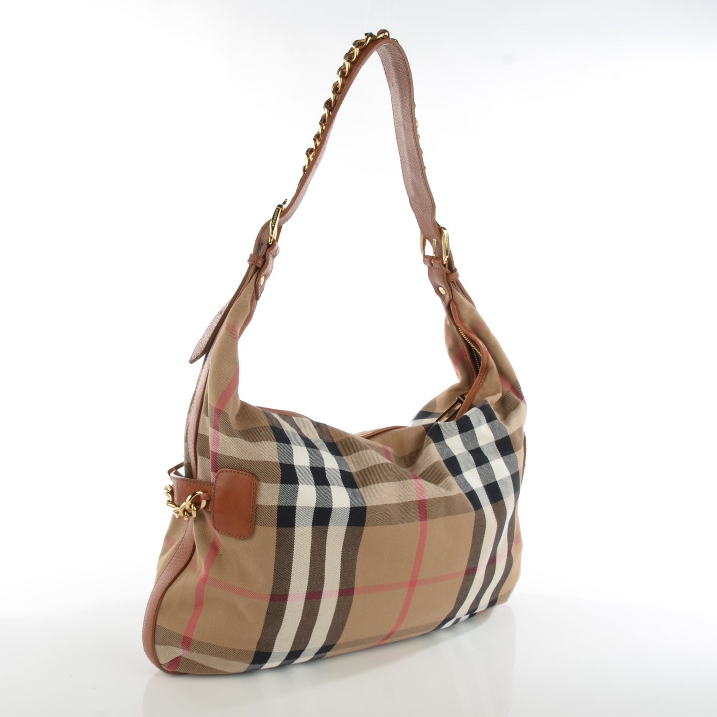 House Check Chain Hobo Tan