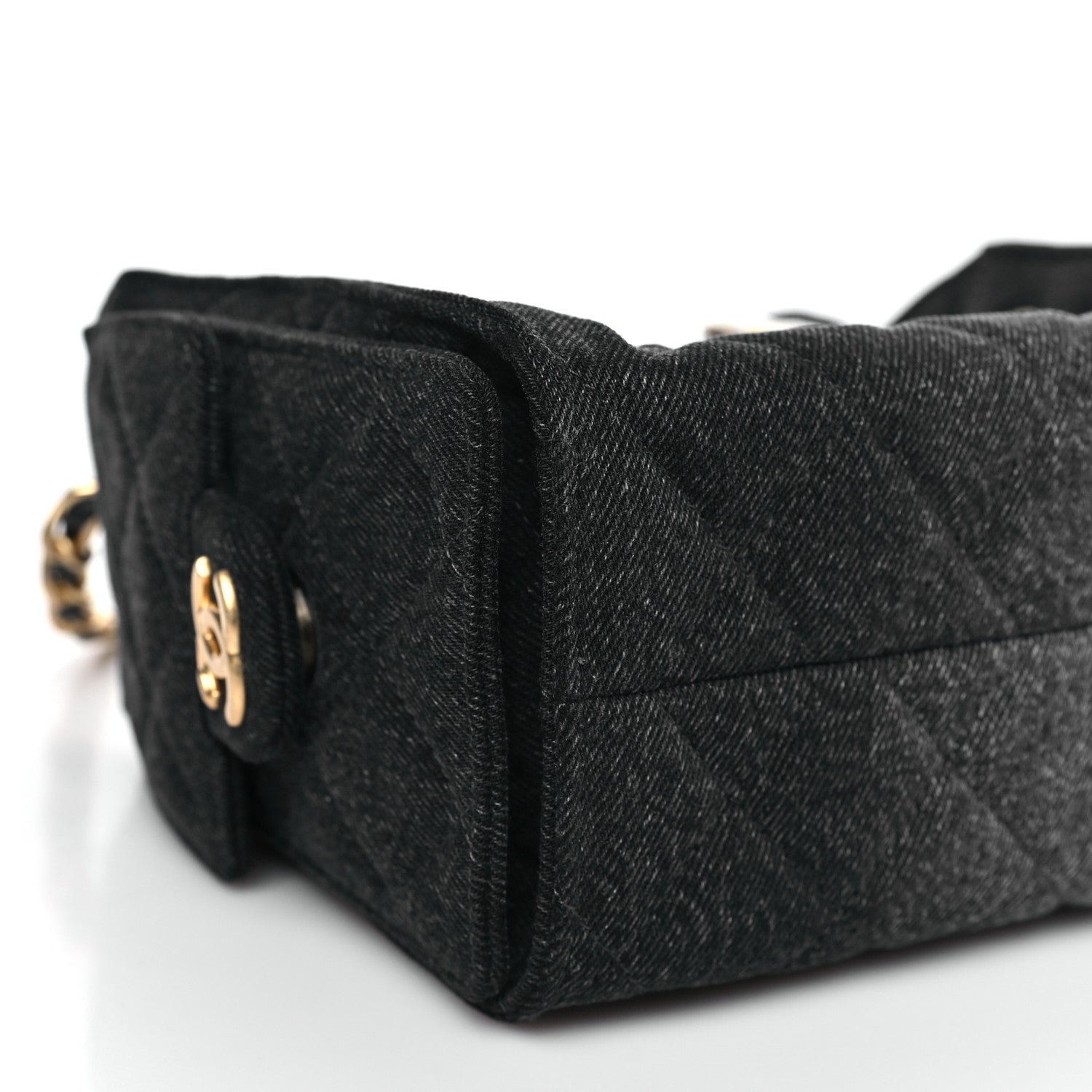 Chanel Washed Denim Quilted Mini Chanel 25 Handbag Black 1803912