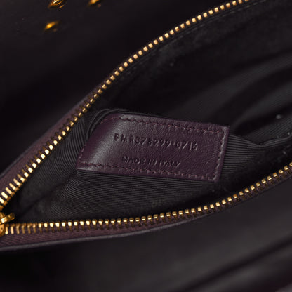 Saint Laurent Calfskin Crocodile Embossed Small Sac de Jour Prune 7 of 12