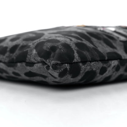 Dolce & Gabbana Leopard Print Family Patch Zip Clutch Bag Black 8 of 9