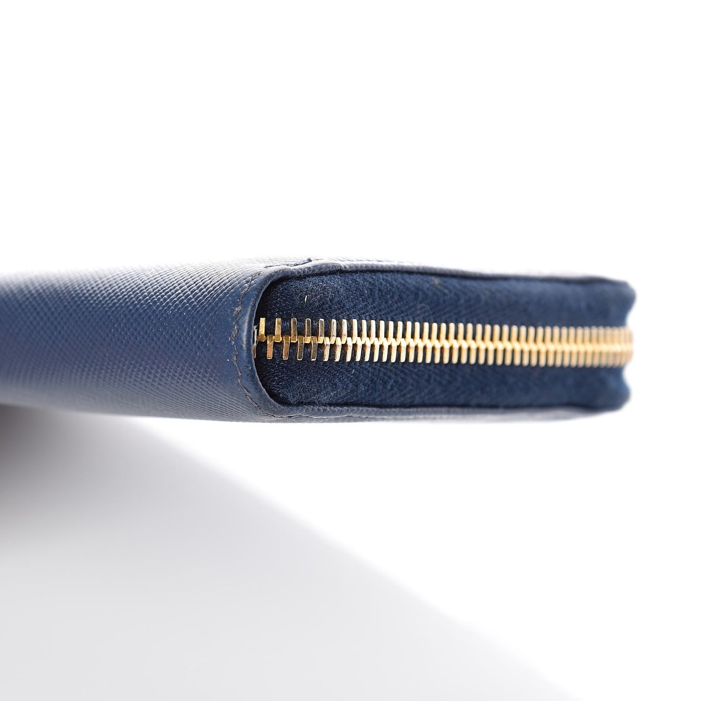 Saffiano Triangle Zip Around Wallet Blue