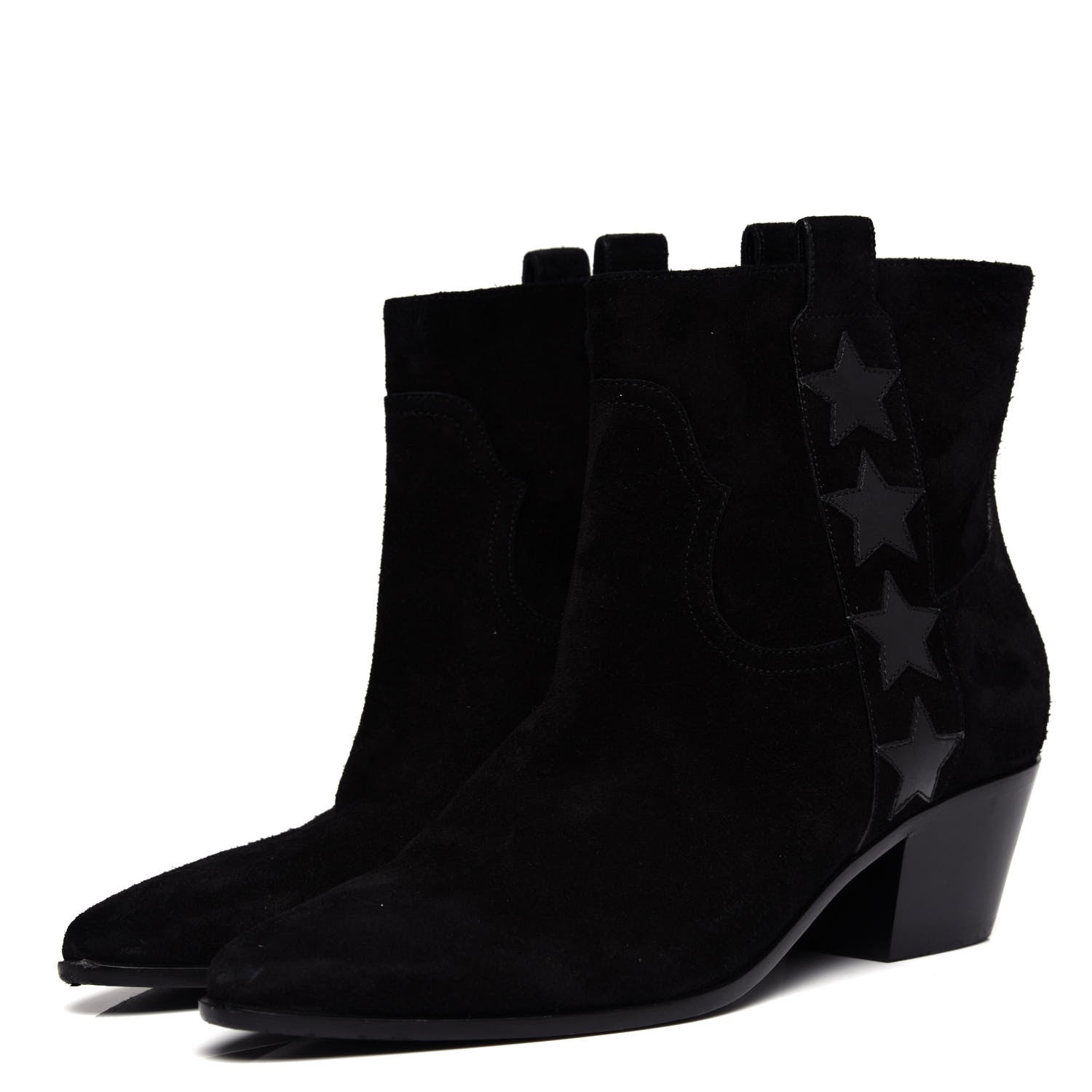 Saint Laurent Suede Rock 40 Stars Ankle Boots 35 Black 3 of 10